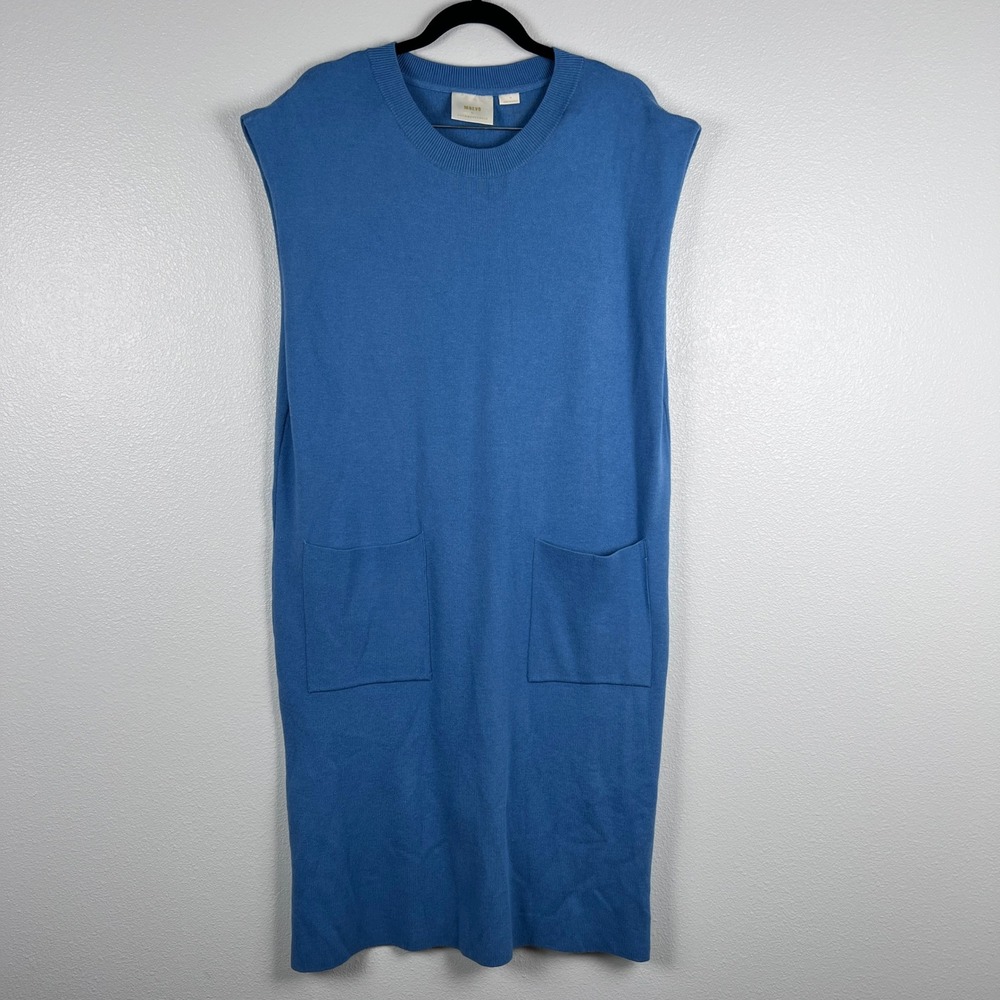 Anthropologie Maeve Women's Muscle Column Midi Dress Blue Sz 1X‎ - Picture 2 of 8